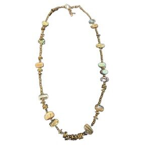 Silpada N1729 Boho Beaded copper Abalone shell green 17-21” NLA Vintage RARE! 📿v